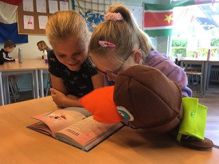Mascotte De Meerkoet, lezen met Koet